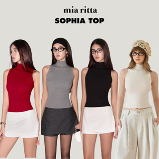 Áo len Sophia High Neck Top Mia Ritta A2219 - Áo len cao cổ không tay - Áo len sát nách cao cổ
