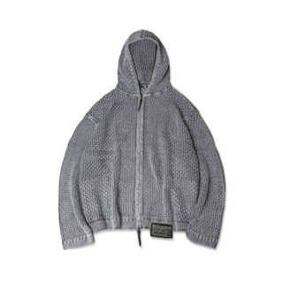  Áo hoodie "GOLDIE CROCHET KNIT WASHED" dệt len màu xám 
