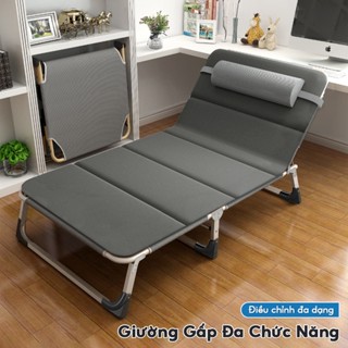  Giường gấp gọn  Giường xếp văn phòng ngủ trưa gấp gọn khung thép chắc chắn tặng gối đầu 