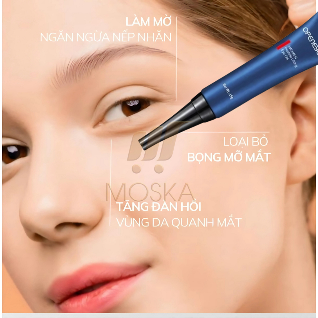KEM TAN BỌNG MẮT OPENEYES, XOÁ QUẦNG THÂM MẮT, NẾP NHĂN MẮT, KEM DƯỠNG MẮT CAFFEINE PEPTIDE 15GR, TRẺ HOÁ VÙNG MẮT| Mosk
