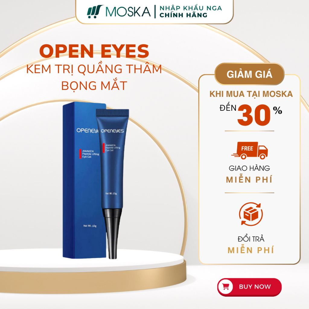 KEM TAN BỌNG MẮT OPENEYES, XOÁ QUẦNG THÂM MẮT, NẾP NHĂN MẮT, KEM DƯỠNG MẮT CAFFEINE PEPTIDE 15GR, TRẺ HOÁ VÙNG MẮT| Mosk