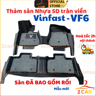 Thảm lót sàn NHỰA 5D kèm rối sẵn xe VINFAST VF6 Hàng Nhựa đúc nguyên khối TPE siêu đẹp, siêu bền, không thấm nước,