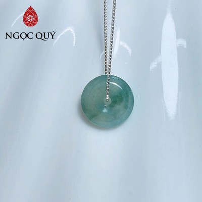 Dây chuyền đồng điếu cẩm thạch A Myanmar - Phỉ thúy type A chất nếp băng size nhí 11mm - Ngọc Quý