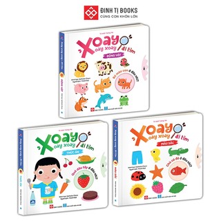  Sách - Xoay xoay xoay - Đi tìm Động vật Thức ăn Màu sắc - Đinh Tị Books 