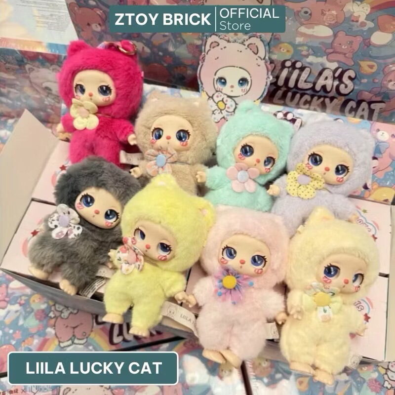 Hộp mù Lila Lucky Cat Lila V1 Series | Đồ chơi nhồi bông mèo may mắn | Vườn thú Liila