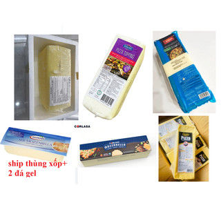 (SHIP TOÀN QUỐC) khối 2,5kg Phô mai Mozzarella Vilvi, Emborg, Mlekpol, Corlasa, phô mai pháp, phô mai Ba Lan kéo sợi tốt