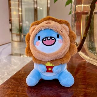 Móc khóa trang trí dễ thương, hình thú nhồi bông Cá mập, Sư tử em, Khoai tây chiên, và Bánh pie Plush toy Shatou