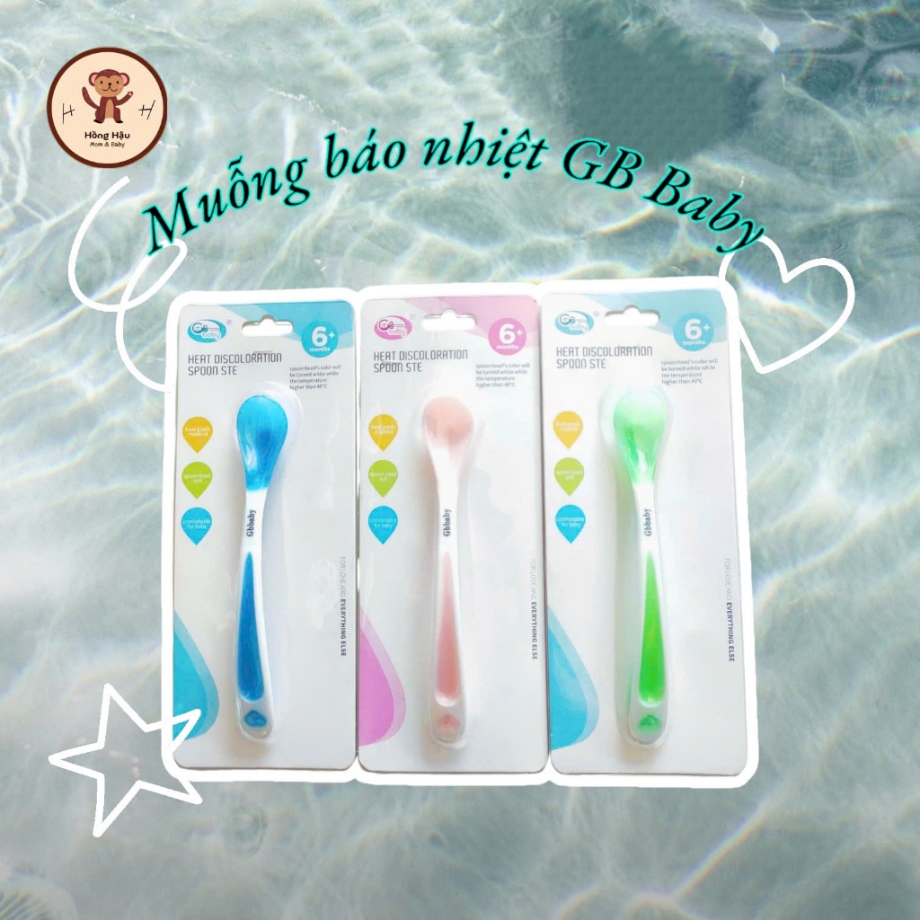 Thìa mềm báo nóng, cảm ứng nhiệt, thìa ăn dặm cho bé Gb-Baby - Muỗng báo nhiệt GB Baby