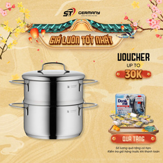 Nồi Hấp Tròn Mini WMF 16cm Nội Địa Đức, Xửng Hấp Thiết Kế Cứng Cáp Thanh Lịch Thép Không Gỉ Bền Bỉ GermanySnT 260030