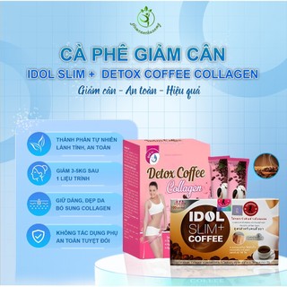  Cà phê giảm cân cấp tốc Idol Slim Coffee Cafe + Detox Coffee Collagen giữ dáng hiệu quả dành cho tín đồ yêu cà phê. 