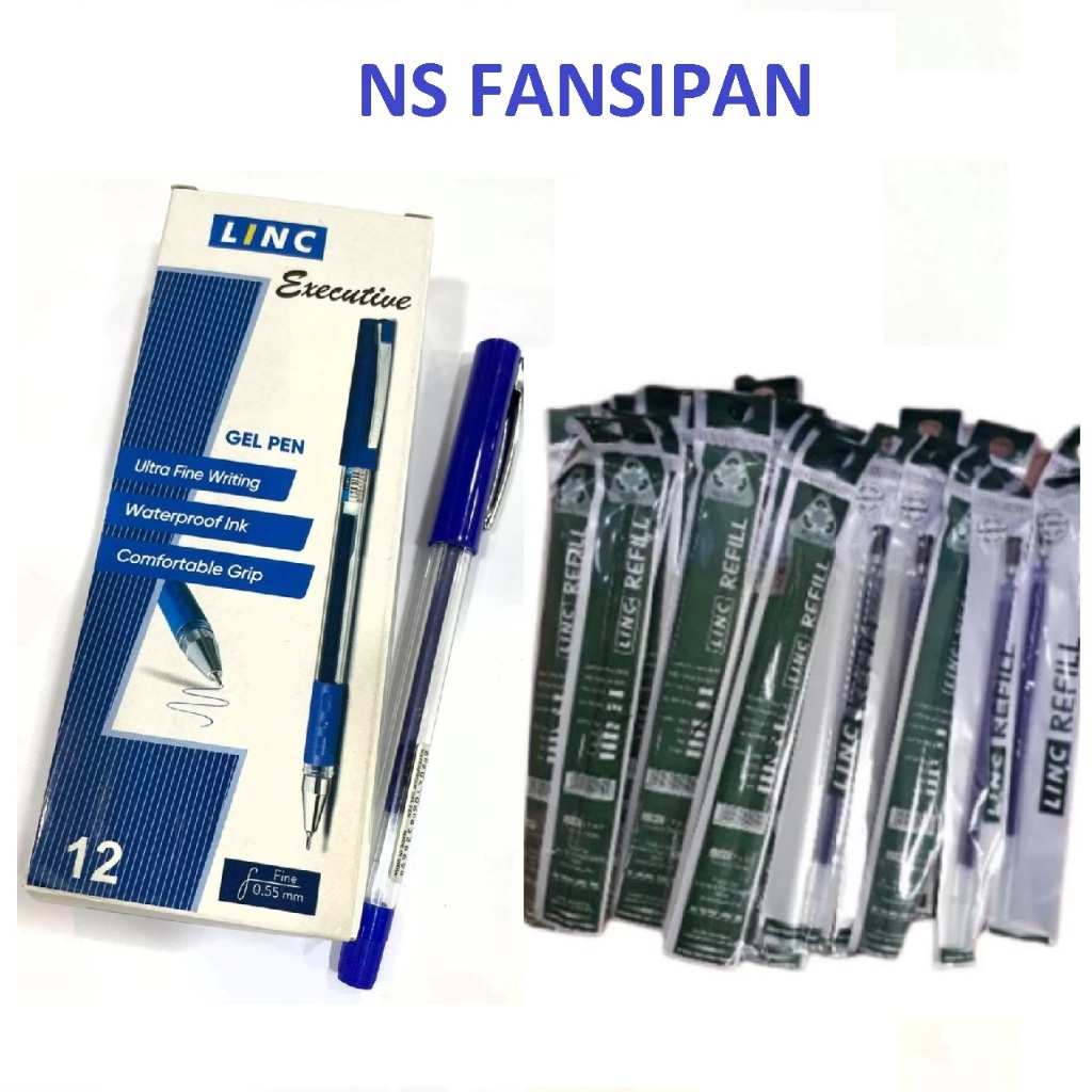 Combo 10 Ruột bút gel Linc 0.55mm / Ruột bút bi nước LINC nhập khẩu Ấn Độ