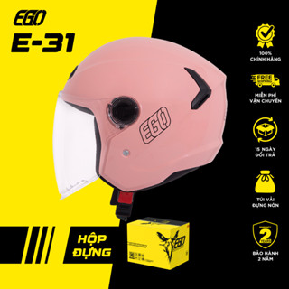 Mũ Bảo Hiểm 3/4 Nam Nữ EGO E-31 Có Kính Nhỏ Gọn Thoáng Khí BST 2025 [Chính Hãng]