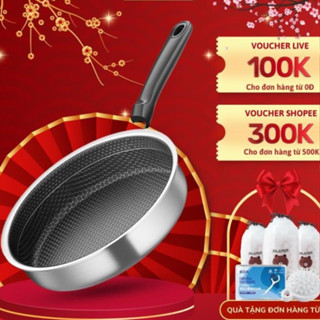 Chảo chống dính bếp từ 5 lớp inox 304 phủ lớp đáy tổ ong cao cấp size 28cm chảo dùng được cho bếp từ