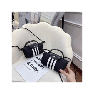 TT157 Túi xách đen Sọc Kẻ trắng kiểu Mới Size 19 Dáng Mini Cực Xinh Kèm Dây Đeo Chéo