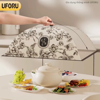 Lồng bàn vải gấp gọn chống bụi bẩn côn trùng, Lồng bàn họa tiết hoa văn mẫu mới uforu 2024 - UF649