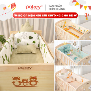 Bộ Ga Nệm Chần Bông Quây Nôi Cũi, Bộ Quây Nôi Hoàng Gia Cao Cấp Bao Gồm 4 Mặt Quây, Đệm, Gối, Quây Nôi Em Bé