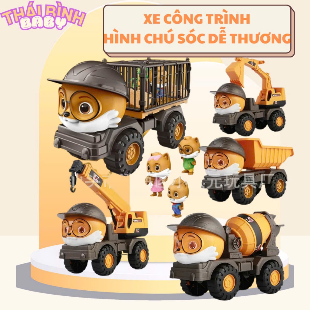 Xe công trình đồ chơi.Xe bồn đồ chơi cho bé,xe cẩu đồ chơi cho bé trai,xe máy xúc đồ chơi