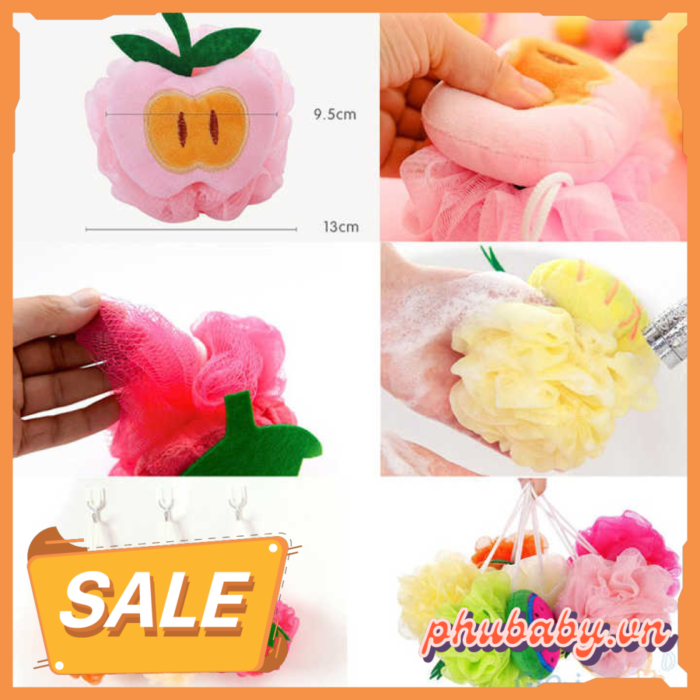 Bông tắm B46 tạo bọt hình trái cây dễ thương ( giao nghẫu nhiên) PBBB46
