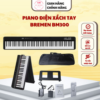 Bộ Đàn Piano Xách Tay Bremen BM300 [CHÍNH HÃNG] Có Thể Gấp Gọn - Kết nối Bluetooth Nhiều Tính Năng Hấp Dẫn