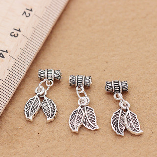 [S925] Charm bạc treo lá đôi - MH279