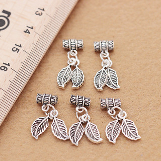 [S925] Charm bạc treo lá đôi - MH279