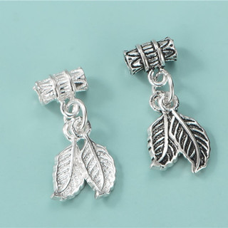 [S925] Charm bạc treo lá đôi - MH279
