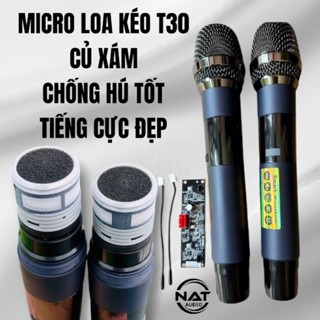 Micro loa kéo 2 màn hình củ mic xám ( chống hú tốt, tiếng cực đẹp)
