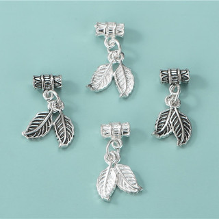 [S925] Charm bạc treo lá đôi - MH279