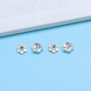 [S925] Set 2 Charm bạc ốp cánh hoa 5.2mm - MH249