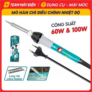  Mỏ hàn chì điều chỉnh nhiệt độ 60W - 100W Total TET160831 Kèm giá đỡ Mỏ hàn thiếc điện chính hãng - Team Máy Điện 