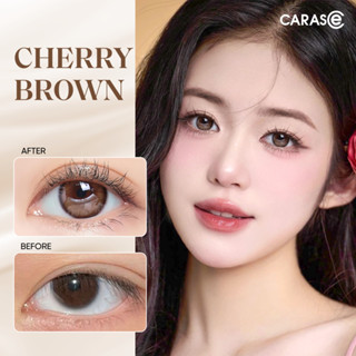 Kính áp tròng khoá ẩm 10H 3 Tháng Màu Nâu CARASE, Lens cận CHERRY BROWN (1 bên mắt)