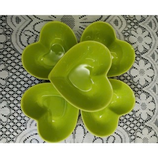 Set bát tim sứ màu xanh lá