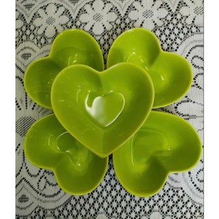 Set bát tim sứ màu xanh lá