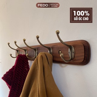 Móc Treo Quần Áo Bo Tròn Cao Cấp Làm Từ Gỗ Óc Chó Nguyên Khối Nhập Khẩu Decor Nội Thất FEDO FE43