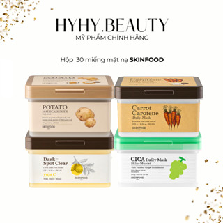 Hộp 30 miếng mặt nạ Skinfood Carrot Carotene Daily Mask, Potato Madecassoside, Dark Spot Clear Yuja Vita