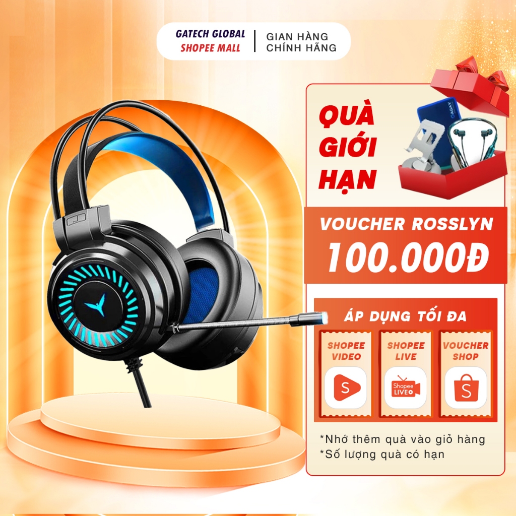 Tai nghe chụp tai gaming G60 có mic đàm thoại Led RGB,headphone dùng cho máy tính, laptop GAGAY