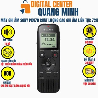 Máy ghi âm SONY PX470 chất lượng cao bảo hành 5 năm, máy ghi âm liên tục 72 giờ, có hỗ trợ thẻ nhớ ngoài lên đến 32Gb