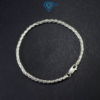 Lắc tay bạc nam hoạ tiết vảy rồng sợi tròn nhỏ đơn giản LTA0179 - Trang Sức TNJ