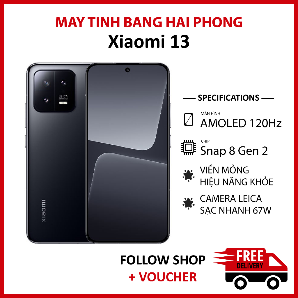 Điện thoại Xiaomi Mi 13 RAM 12/256GB chip Snapdragon 8 Gen 2 màn 120Hz quay video 8K pin 4500 mAh | BigBuy360 - bigbuy360.vn