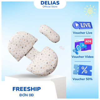 Gối Bầu Cánh Tiên Chữ U Chính Hãng Delias Giảm Đau Lưng Và Ngủ Ngon Đỡ Bụng Bầu Giảm Áp Lực Cho Bà Bầu Mềm Mịn Co Giãn
