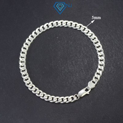 Lắc tay bạc nam mắt xích bản 5.0mm phong cách đơn giản LTA0180 - Trang Sức TNJ