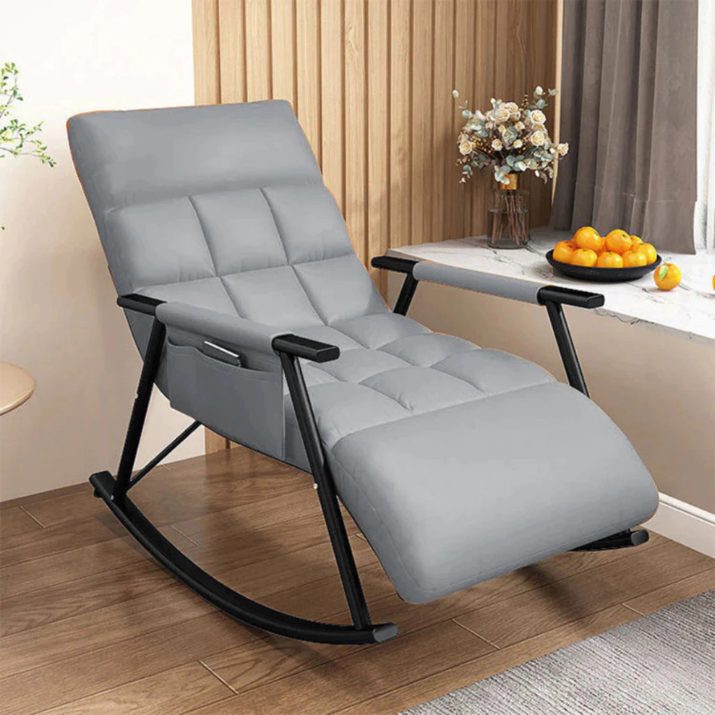 Ghế Bập Bênh Thư Giãn Đơn Dài 1m4 Có Điều Chỉnh Lưng 5 Cấp Độ TẶNG ĐỆM GỐI VUÔNG, Dùng Thư Giãn Đọc Sách Xem Tivi Bb02