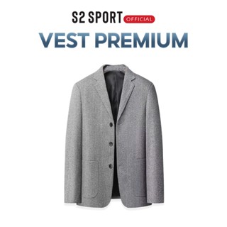 Áo khoác Blazer nam S2 SPORT vest nam dài tay chất dạ tweed cao cấp có đệm vai đứng phom - VES.01