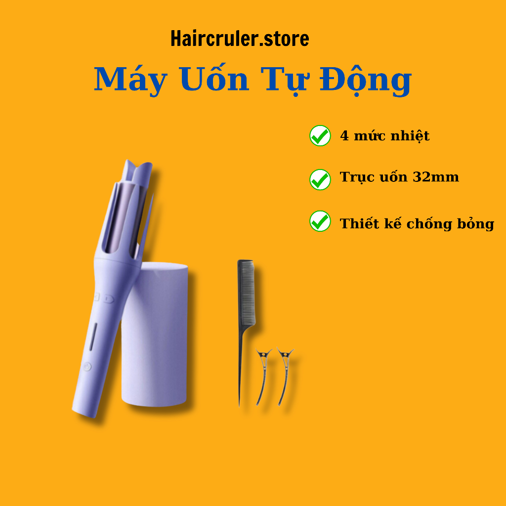 Máy Uốn Tóc Xoăn Tự Động Hair Curler 28mm 3 Mức Nhiệt Cao Cấp