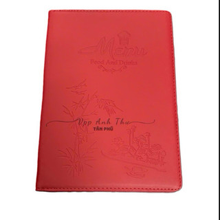 210 - CUỐN MENU - BÌA MENU DA 10-20 LÁ CAO CẤP( KT BÌA : 20x30cm)