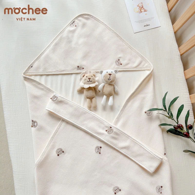 Ủ CHOÀNG CÓ MŨ MOCHEE VẢI XÔ MUSLIN