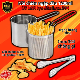 Nồi chiên nhúng ngập dầu đa năng 1200ml bằng inox 304 – Thiết kế tiện lợi, tiết kiệm dầu, dùng được trên bếp từ D Danido