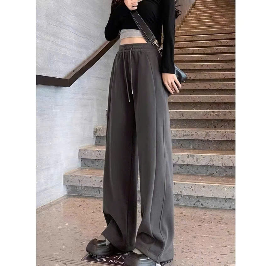 Quần Nỉ Nữ Ống Rộng Mẫu Mới Hottrend Kèm Dây Rút Chất Nỉ Dầy Dặn Mềm Mại Lên Form Xinh MA366 | BigBuy360 - bigbuy360.vn