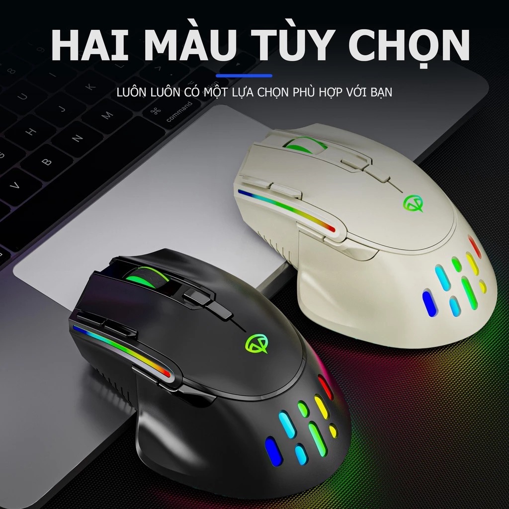 Chuột gaming không dây dark ailen D4 - LED RGB - Công thái học - chơi game - tác vụ văn phòng | BigBuy360 - bigbuy360.vn