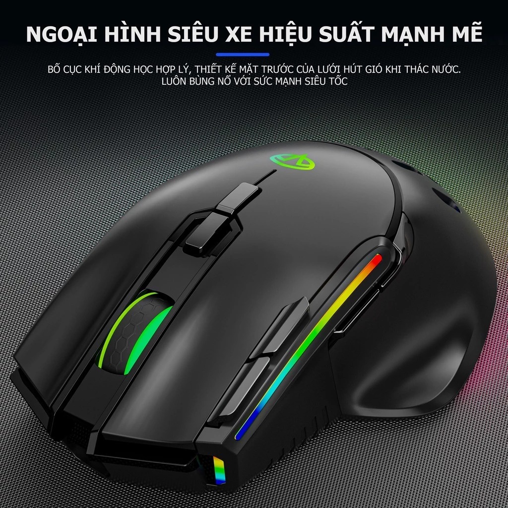 Chuột gaming không dây dark ailen D4 - LED RGB - Công thái học - chơi game - tác vụ văn phòng | BigBuy360 - bigbuy360.vn